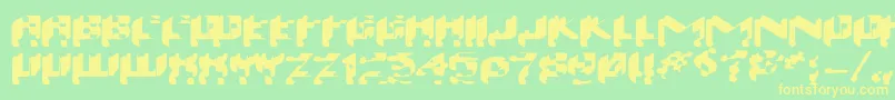 Wash99 Font – Yellow Fonts on Green Background