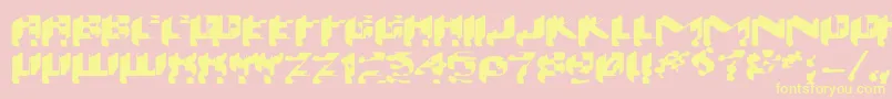 Wash99 Font – Yellow Fonts on Pink Background