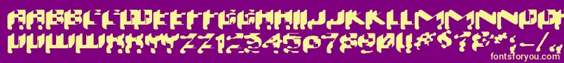 Wash99 Font – Yellow Fonts on Purple Background