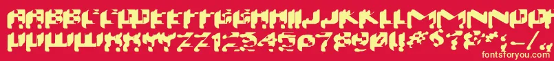 Шрифт Wash99 – жёлтые шрифты на красном фоне