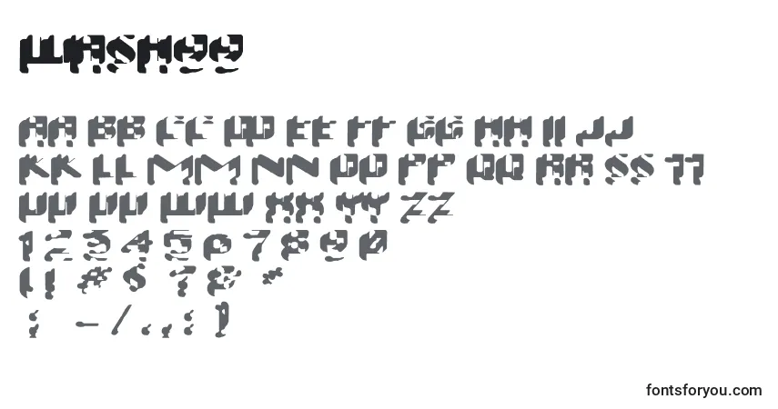 characters of wash99 font, letter of wash99 font, alphabet of  wash99 font