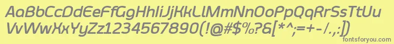 フォントSmoolthanBoldItalic – 黄色の背景に灰色の文字