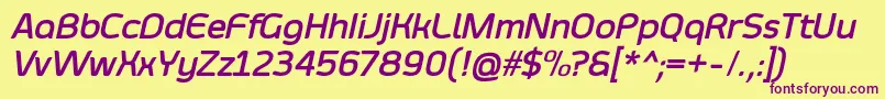 SmoolthanBoldItalic Font – Purple Fonts on Yellow Background