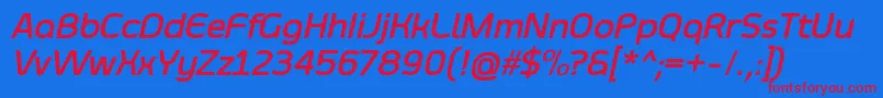 SmoolthanBoldItalic Font – Red Fonts on Blue Background