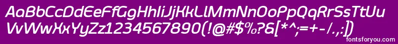 フォントSmoolthanBoldItalic – 紫の背景に白い文字