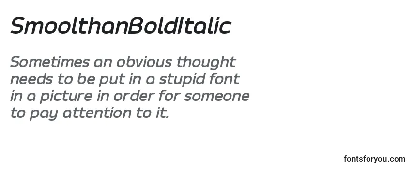 SmoolthanBoldItalic Font