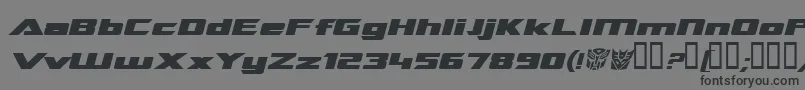 TransroboticsExtendedItalic Font – Black Fonts on Gray Background
