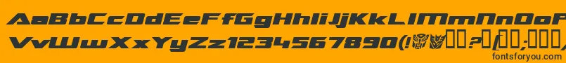TransroboticsExtendedItalic Font – Black Fonts on Orange Background