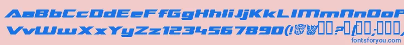 TransroboticsExtendedItalic Font – Blue Fonts on Pink Background