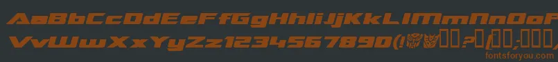 TransroboticsExtendedItalic Font – Brown Fonts on Black Background