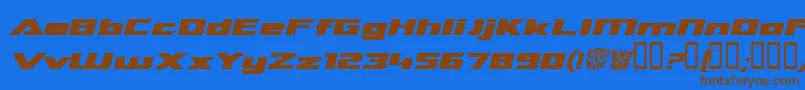 TransroboticsExtendedItalic Font – Brown Fonts on Blue Background