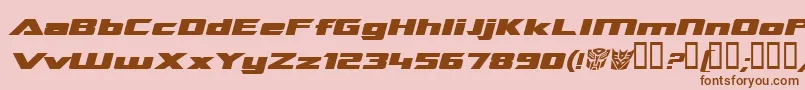 TransroboticsExtendedItalic Font – Brown Fonts on Pink Background