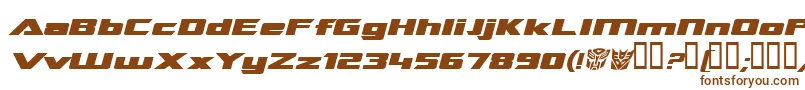 Шрифт TransroboticsExtendedItalic – коричневые шрифты на белом фоне