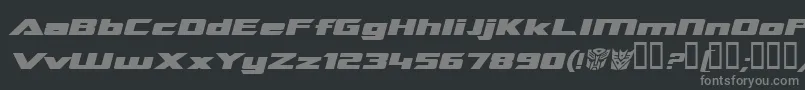 TransroboticsExtendedItalic Font – Gray Fonts on Black Background