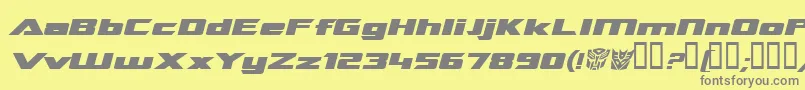 TransroboticsExtendedItalic Font – Gray Fonts on Yellow Background