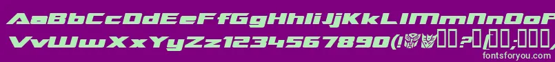 TransroboticsExtendedItalic Font – Green Fonts on Purple Background