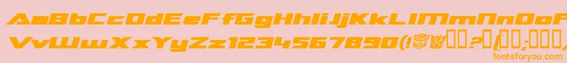 TransroboticsExtendedItalic Font – Orange Fonts on Pink Background