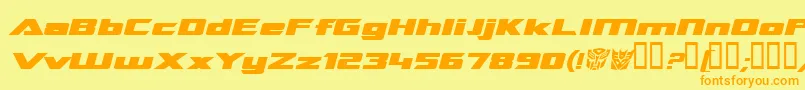 TransroboticsExtendedItalic Font – Orange Fonts on Yellow Background