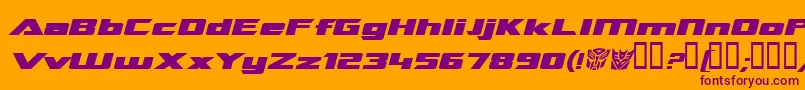 Шрифт TransroboticsExtendedItalic – фиолетовые шрифты на оранжевом фоне