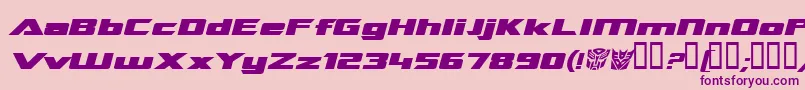 TransroboticsExtendedItalic Font – Purple Fonts on Pink Background