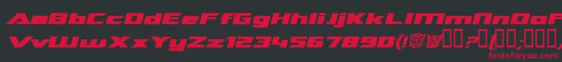 TransroboticsExtendedItalic-Schriftart – Rote Schriften auf schwarzem Hintergrund