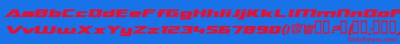 TransroboticsExtendedItalic Font – Red Fonts on Blue Background