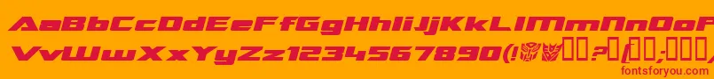 TransroboticsExtendedItalic Font – Red Fonts on Orange Background