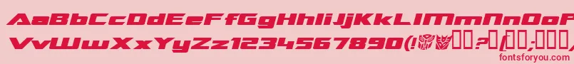 TransroboticsExtendedItalic-Schriftart – Rote Schriften auf rosa Hintergrund