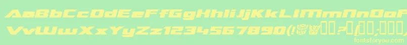 More about TransroboticsExtendedItalic Font TransroboticsExtendedItalic Font – Yellow Fonts on Green Background