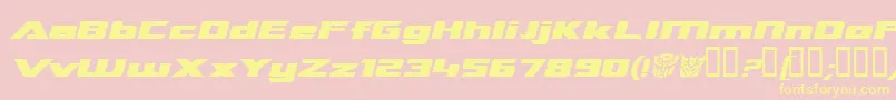 TransroboticsExtendedItalic Font – Yellow Fonts on Pink Background