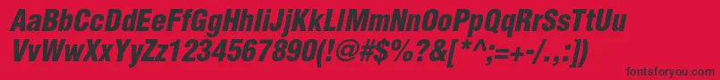 HelveticaltstdBlkcondobl Font – Black Fonts on Red Background