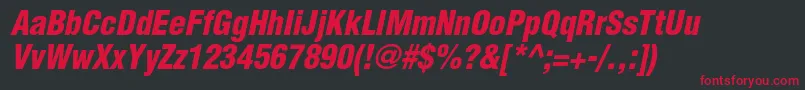 HelveticaltstdBlkcondobl Font – Red Fonts on Black Background