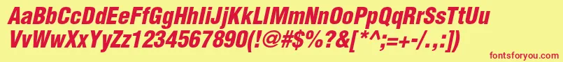 HelveticaltstdBlkcondobl Font – Red Fonts on Yellow Background