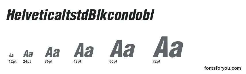 Размеры шрифта HelveticaltstdBlkcondobl