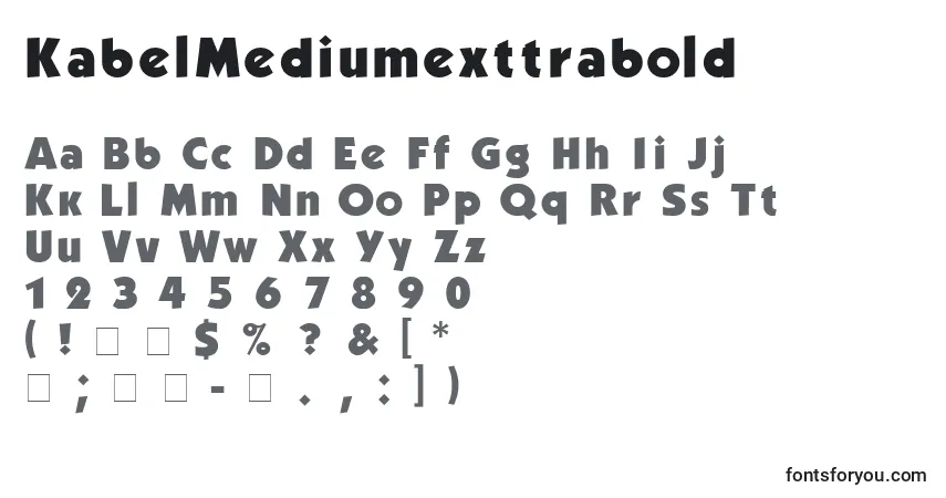Czcionka KabelMediumexttrabold – alfabet, cyfry, specjalne znaki