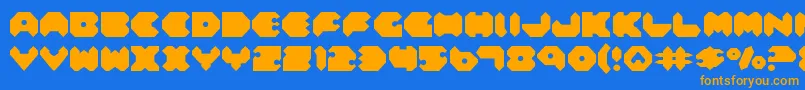 Feld Font – Orange Fonts on Blue Background