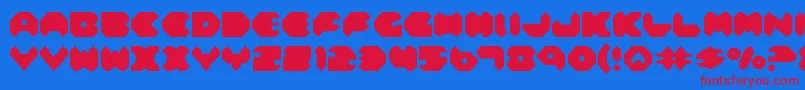 Feld Font – Red Fonts on Blue Background