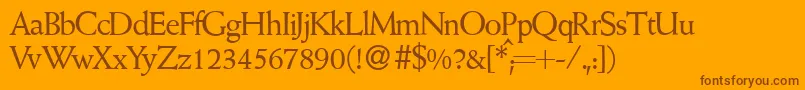 W690RomanRegular Font – Brown Fonts on Orange Background