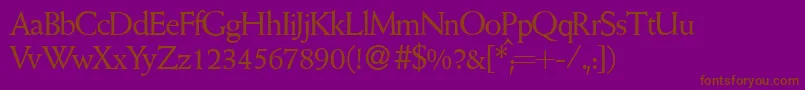 W690RomanRegular Font – Brown Fonts on Purple Background