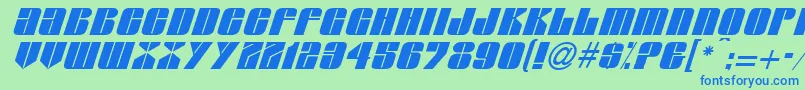 Glypic Font – Blue Fonts on Green Background