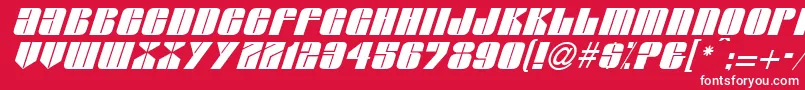 フォントGlypic – 赤い背景に白い文字