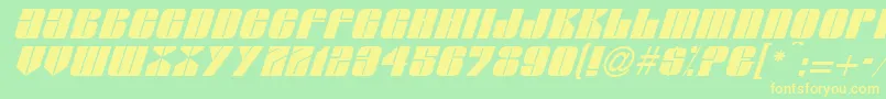 Glypic-Schriftart – Gelbe Schriften auf grünem Hintergrund