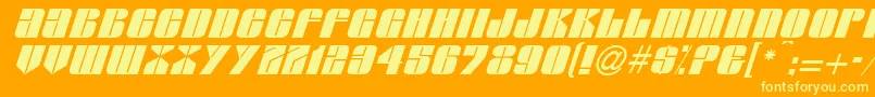 フォントGlypic – オレンジの背景に黄色の文字