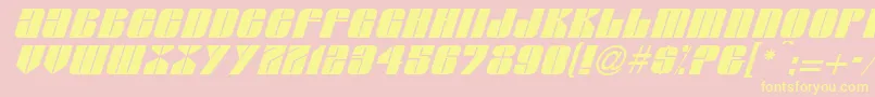 Glypic-Schriftart – Gelbe Schriften auf rosa Hintergrund