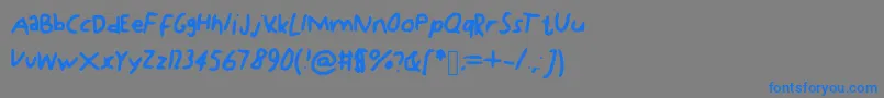 フォントKdg – 灰色の背景に青い文字