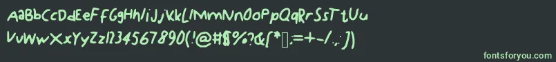 Czcionka Kdg – zielone czcionki na czarnym tle