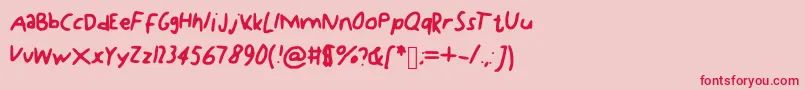 フォントKdg – ピンクの背景に赤い文字
