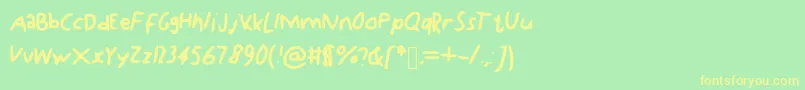 Kdg Font – Yellow Fonts on Green Background