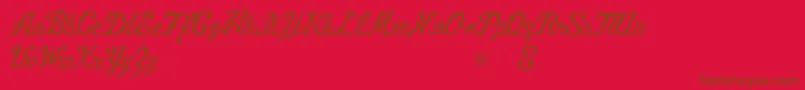 Fonte VtksVictory – fontes marrons em um fundo vermelho
