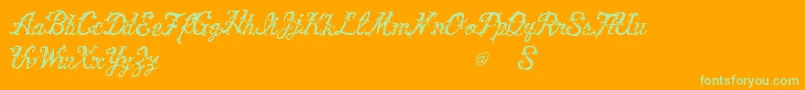 VtksVictory Font – Green Fonts on Orange Background